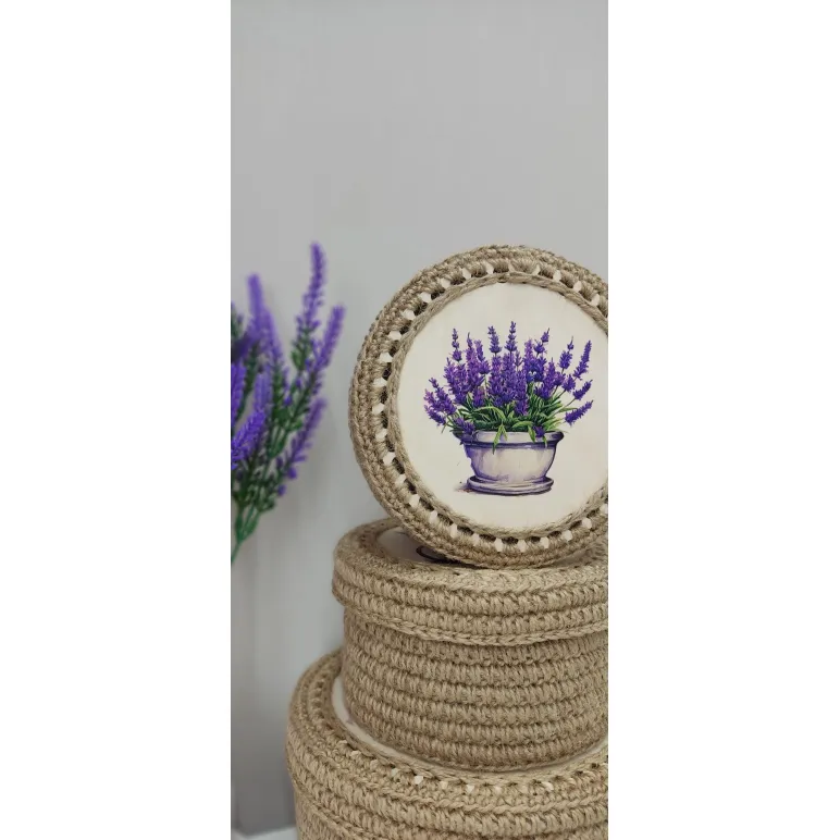 Корзина-шкатулка из джута Прованс.1.