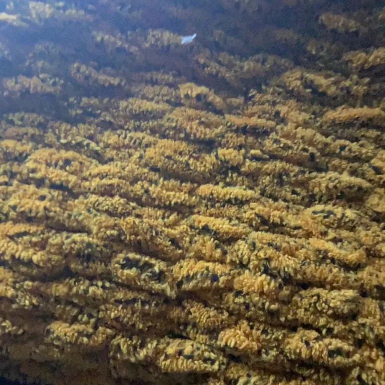 Шарф оранжевый вязаный на спицах