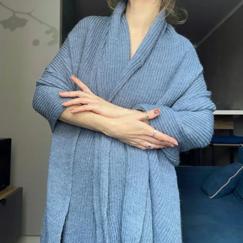 Вязаный плед прямоугольный 70-200