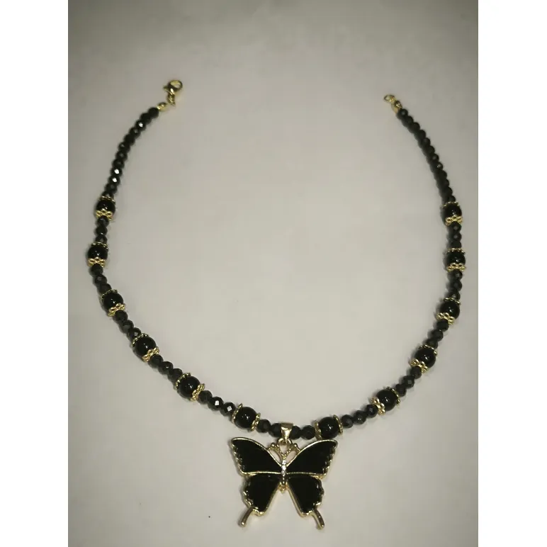 Чокер из черного агата и циркона