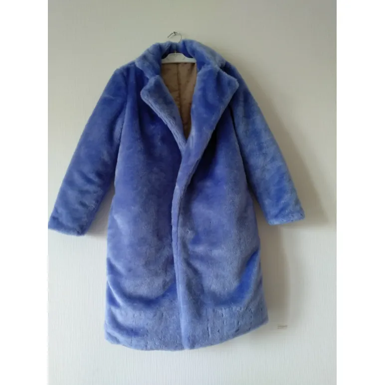 Шуба женская из Эко меха — искусственный мех фиолетовый й