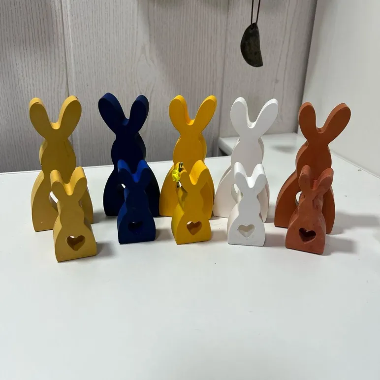 Интерьерные зайчики мини статуэтки набор 2 шт.