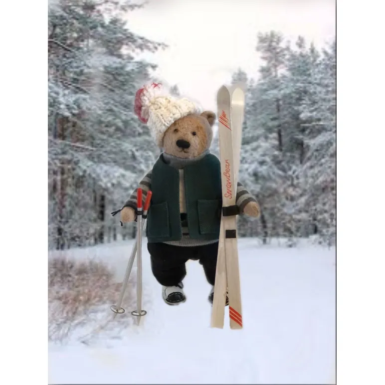 Интерьерная игрушка Медведь лыжник
