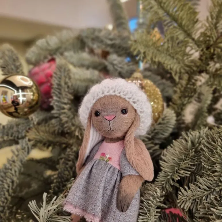 Мягкая игрушка Зайка в технике тедди