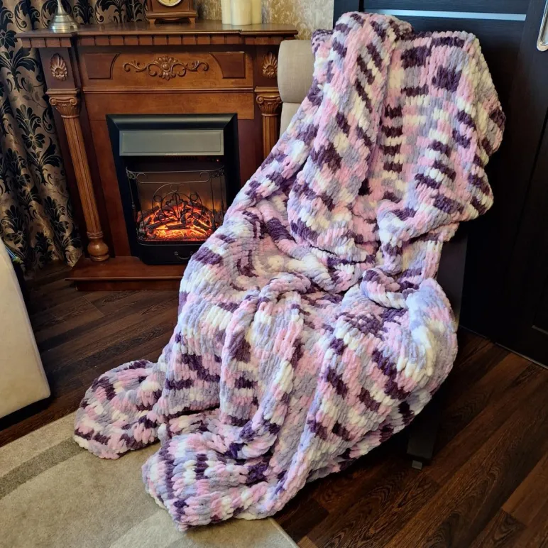 Плед "Сирень" 220*190 в упаковке сумка