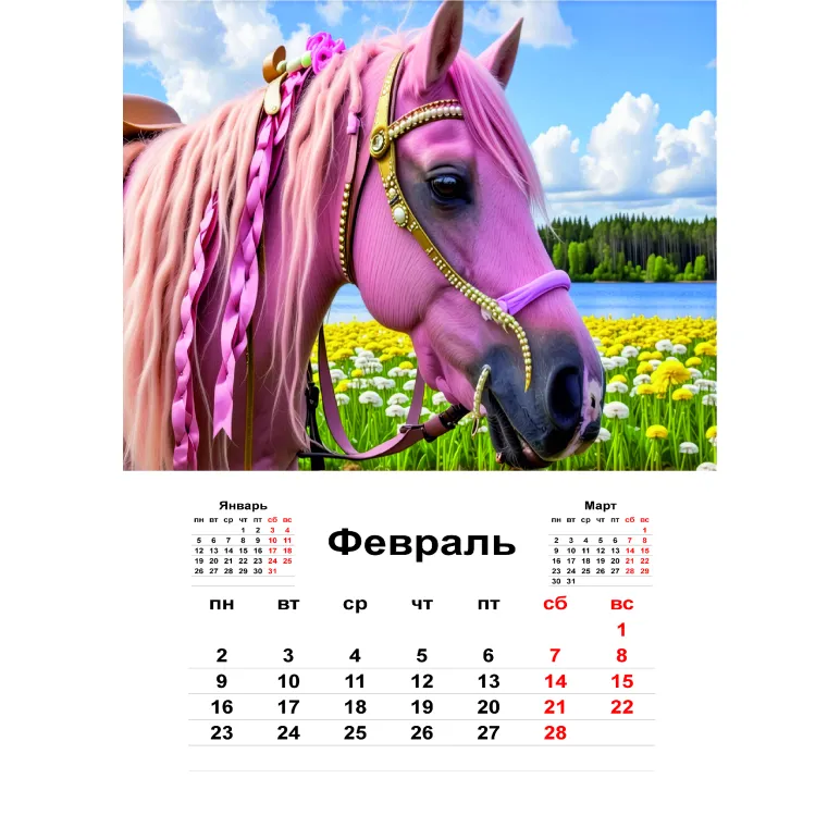 Календарь перекидной 2026г лошади