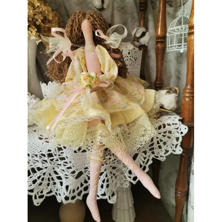 Кукла тильда ангел. Солнечная фея. Интерьерная кукла ручной работы.