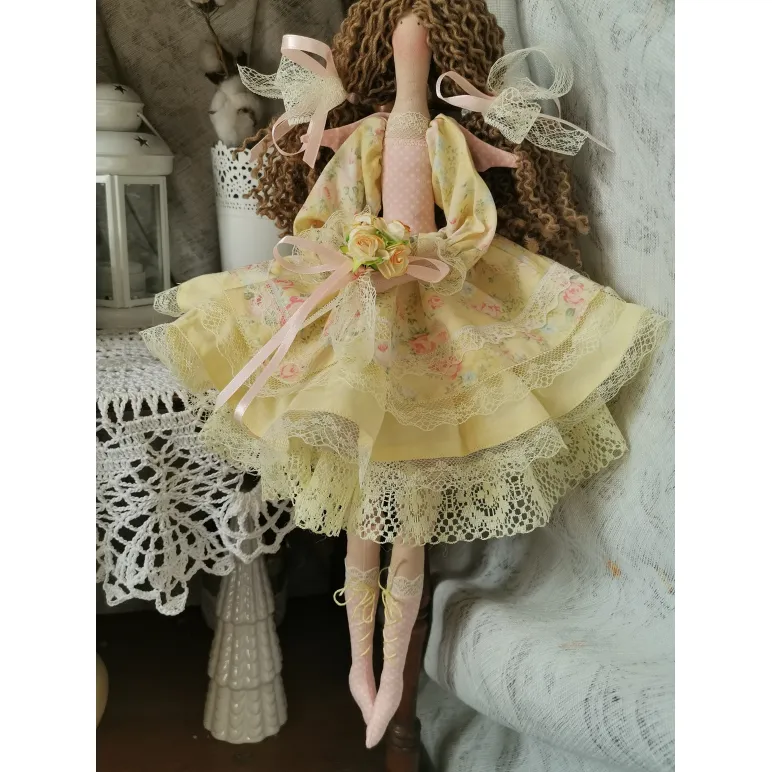 Кукла тильда ангел. Солнечная фея. Интерьерная кукла ручной работы.