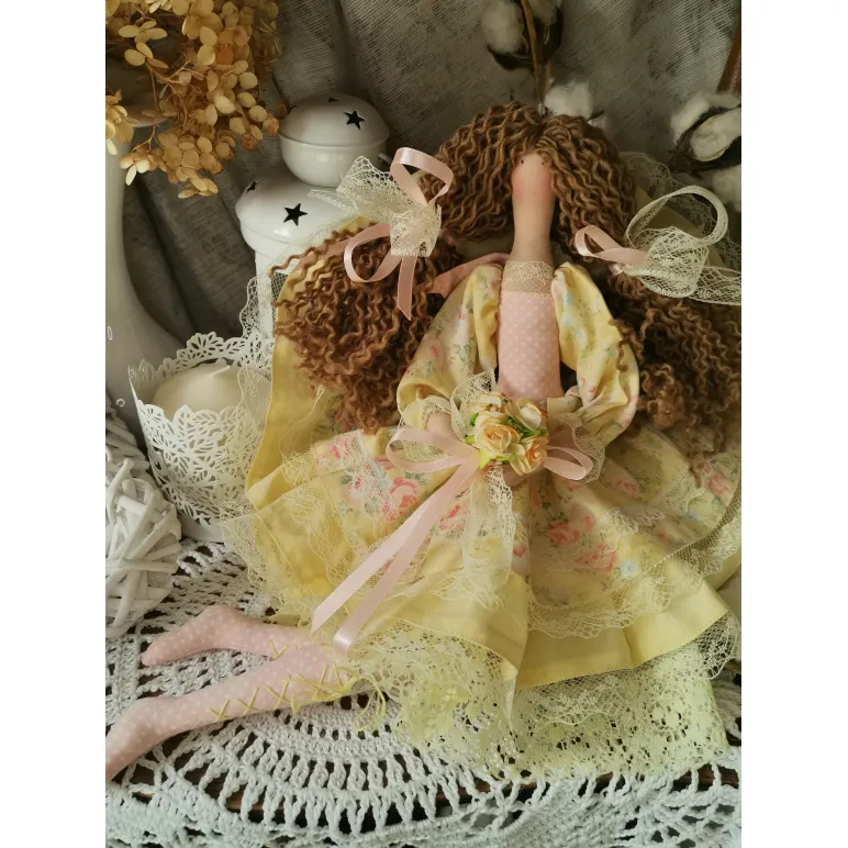 Кукла тильда ангел. Солнечная фея. Интерьерная кукла ручной работы.