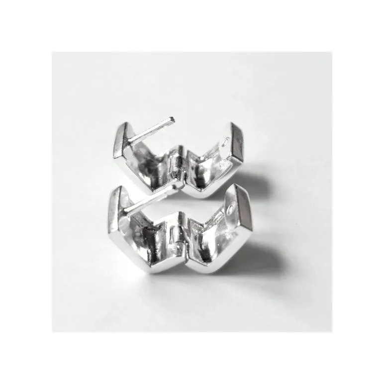 Серьги из серебра глянцевые хагги " кубики "