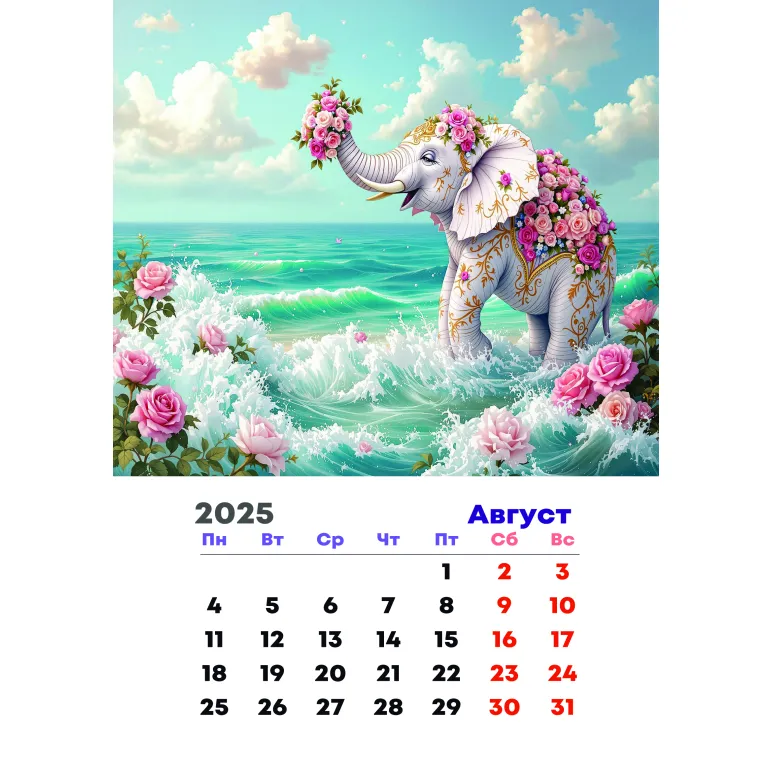 Календарь летние слоники 25г перекидной
