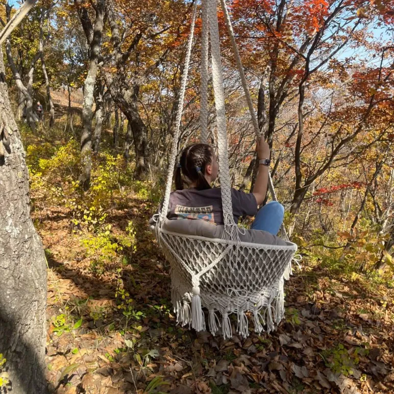 Подвесное кресло в технике макраме