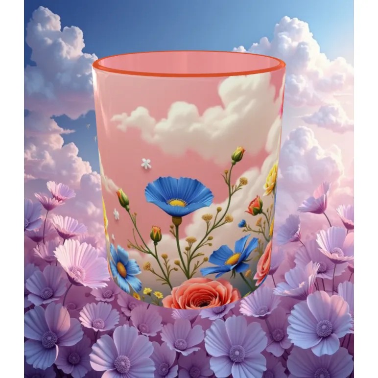 Кружка яркие цветы