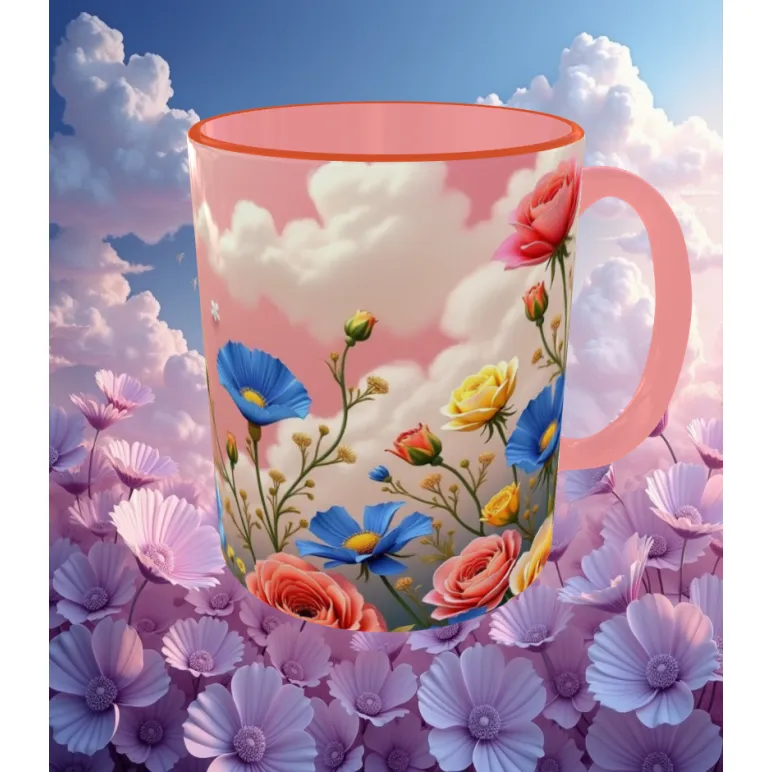 Кружка яркие цветы