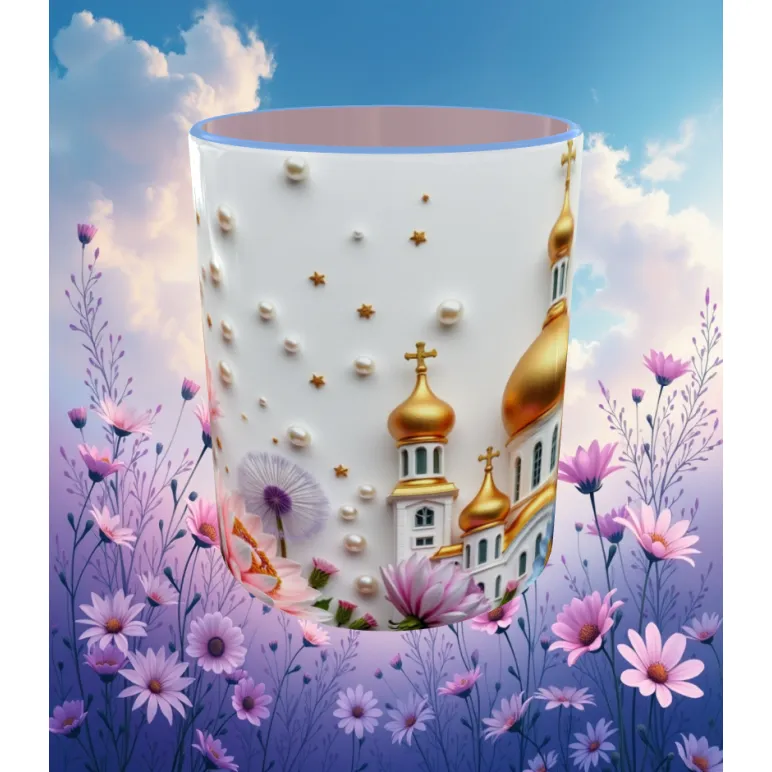 Кружка купола, цветы, жемчуг