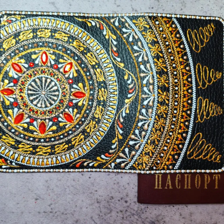 Обложка на паспорт натуральная кожа ручная работа