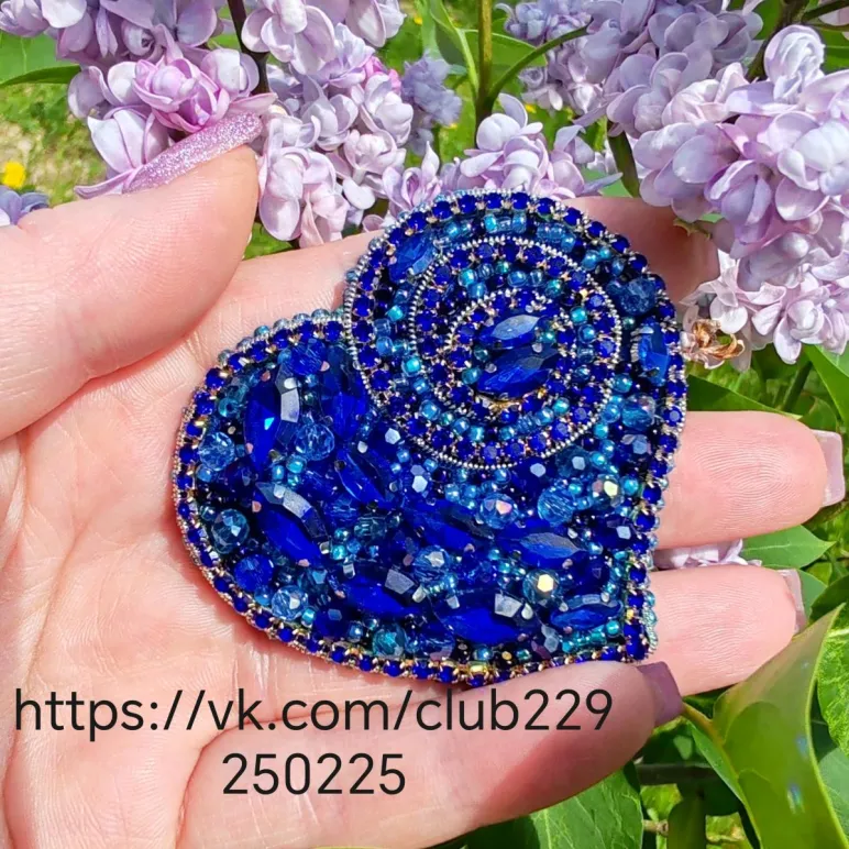 Брошь Сердце, ручная работа