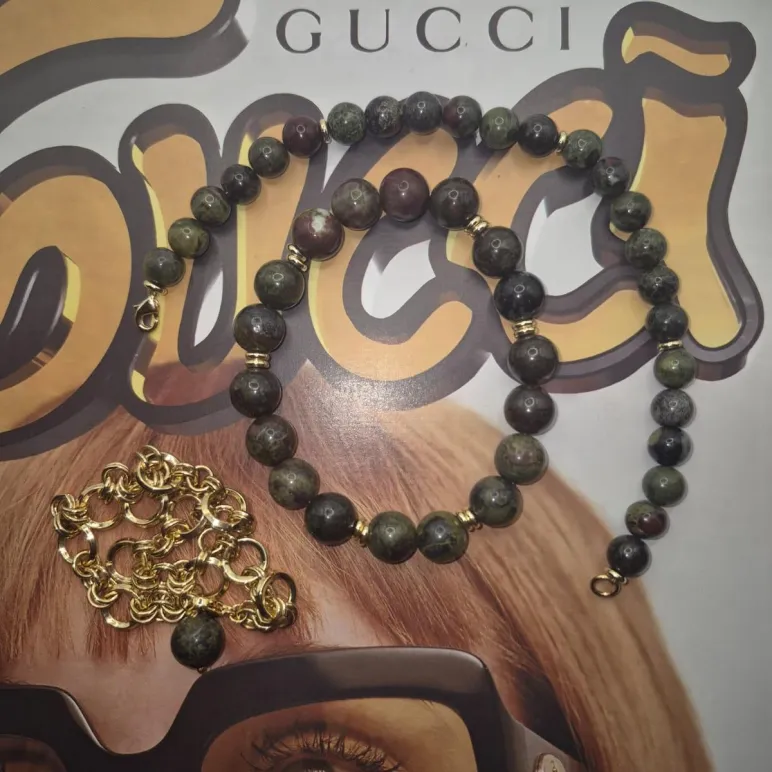 Комплект браслетов из натуральной яшмы "кровь дракона"