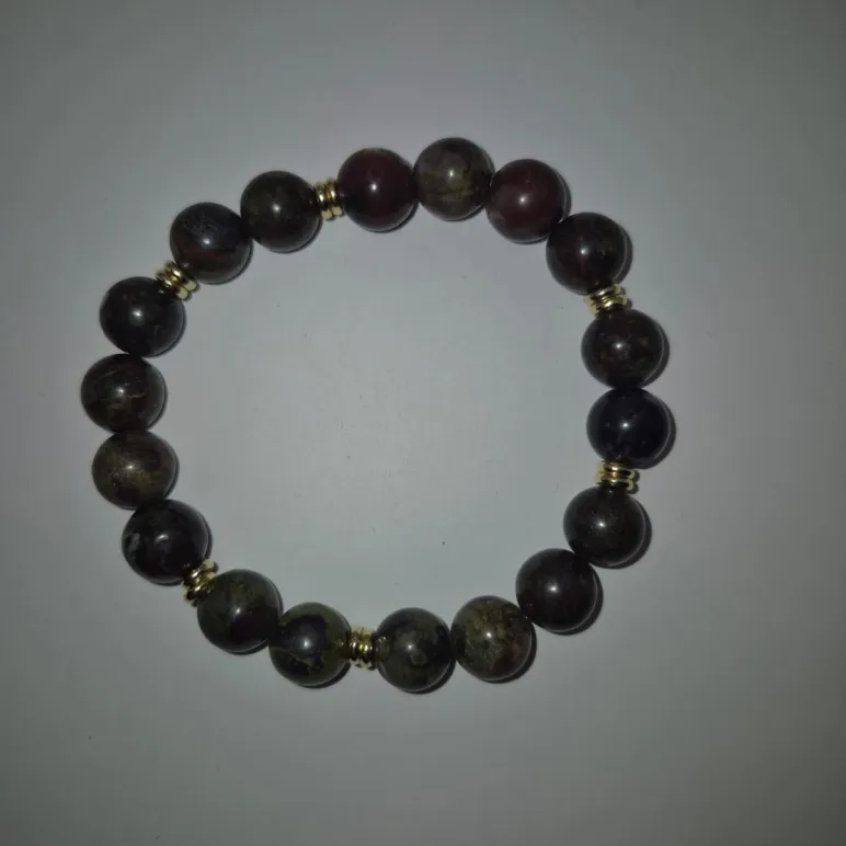 Комплект браслетов из натуральной яшмы "кровь дракона"