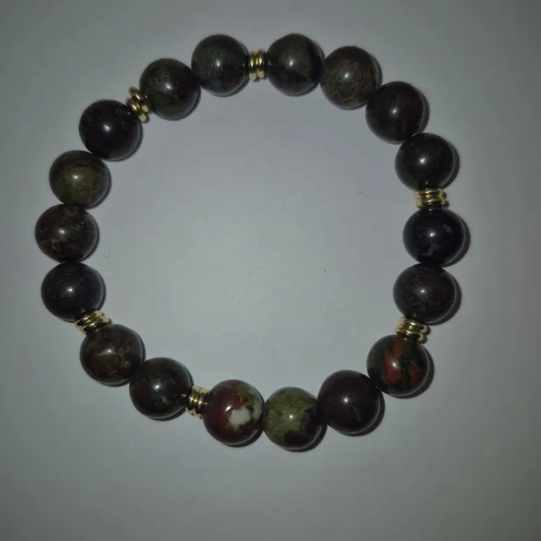 Комплект браслетов из натуральной яшмы "кровь дракона"