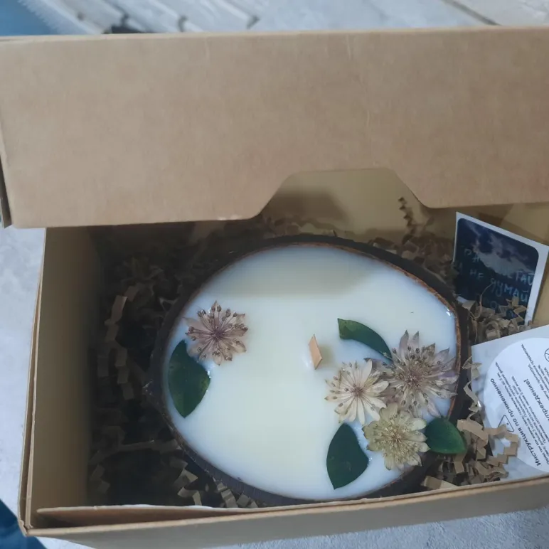 Свеча в кокосовой скорлупе