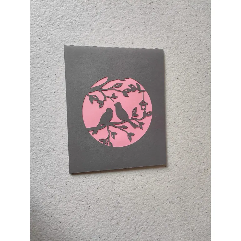 Поздравительная POP-UP открытка "Птички в клетке"