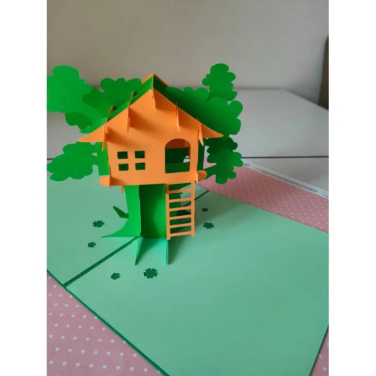 Поздравительная POP-UP открытка "Домик на дереве"