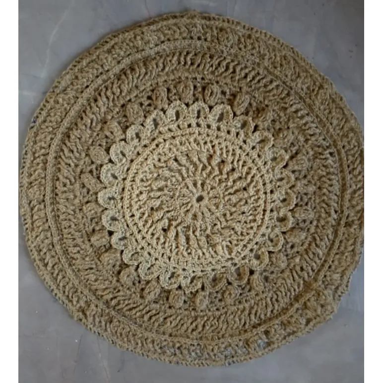 Коврик "Весенний" из джута, 65х65 — ручная работа