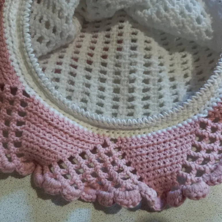 Сумка-кисет вязаная летняя "Розовый щербет"