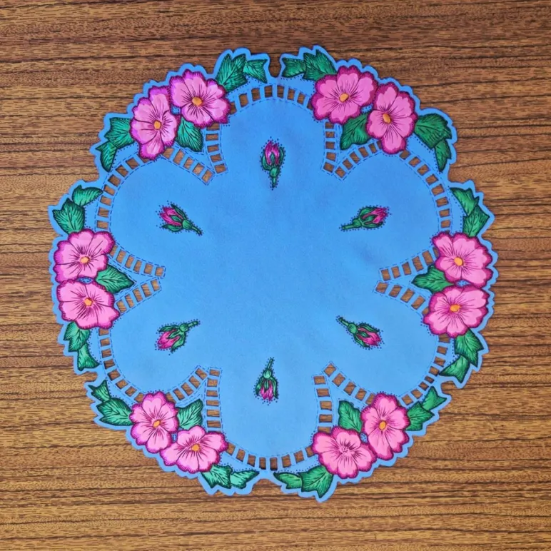 САЛФЕТКА "ЦВЕТЫ В КРУГЕ", СОЗДАНА МЕТОДОМ ГИЛЬОШИРОВАНИЯ. РУЧНАЯ РАБОТА Салфетка "Цветы в круге", создана методом гильоширования. Ручная работа