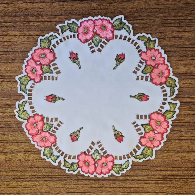 САЛФЕТКА "ЦВЕТЫ В КРУГЕ", СОЗДАНА МЕТОДОМ ГИЛЬОШИРОВАНИЯ. РУЧНАЯ РАБОТА Салфетка "Цветы в круге", создана методом гильоширования. Ручная работа