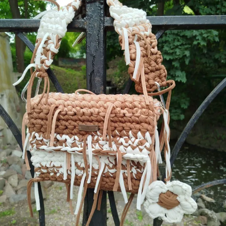 Сумочка из трикотажной пряжи крючком