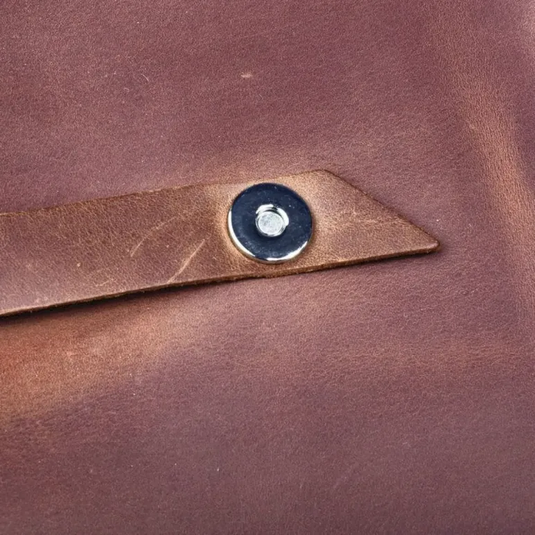 Блокнот из натуральной кожи А5 на кольцах с кнопкой на хлястике