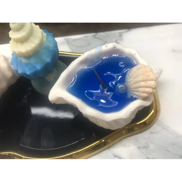 Арома свечи в ракушке из гипса "Морской бриз"