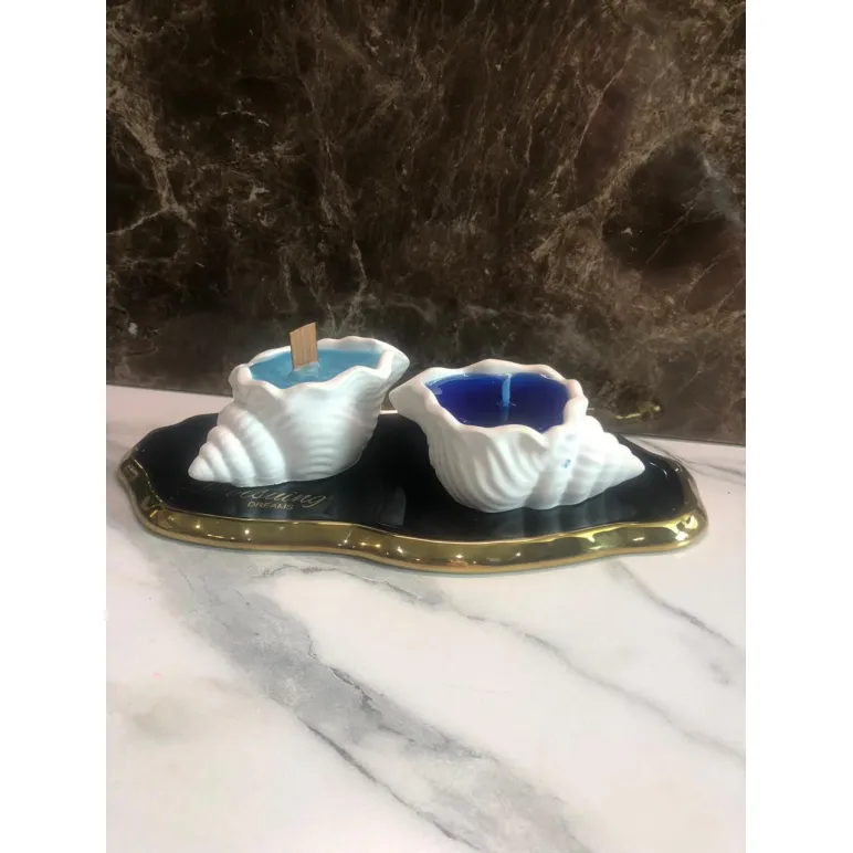 Арома свечи в ракушке из гипса "Морской бриз"