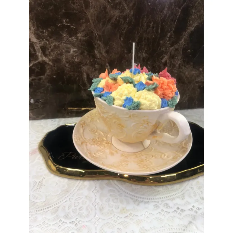 Свеча интерьерная в гипсовой кружке