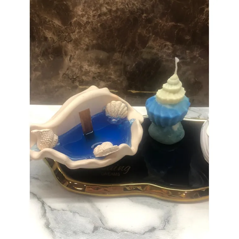 Арома свечи в ракушке из гипса "Морской бриз"