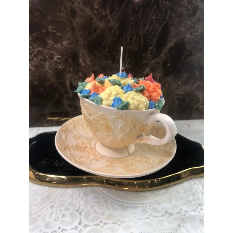 Свеча интерьерная в гипсовой кружке