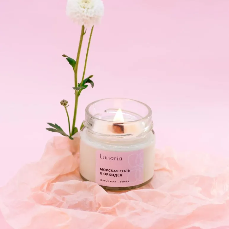 АРОМАТИЧЕСКАЯ СВЕЧА МОРСКАЯ СОЛЬ И ОРХИДЕЯ Ароматическая свеча Морская соль и орхидея