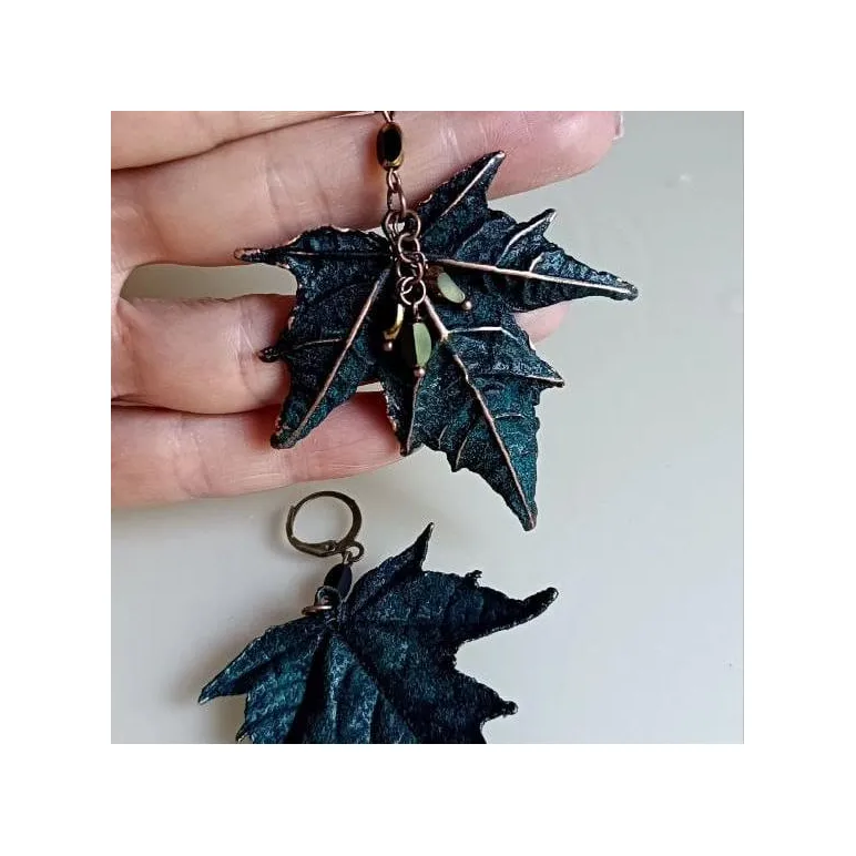 Серьги "Изумрудный клен"