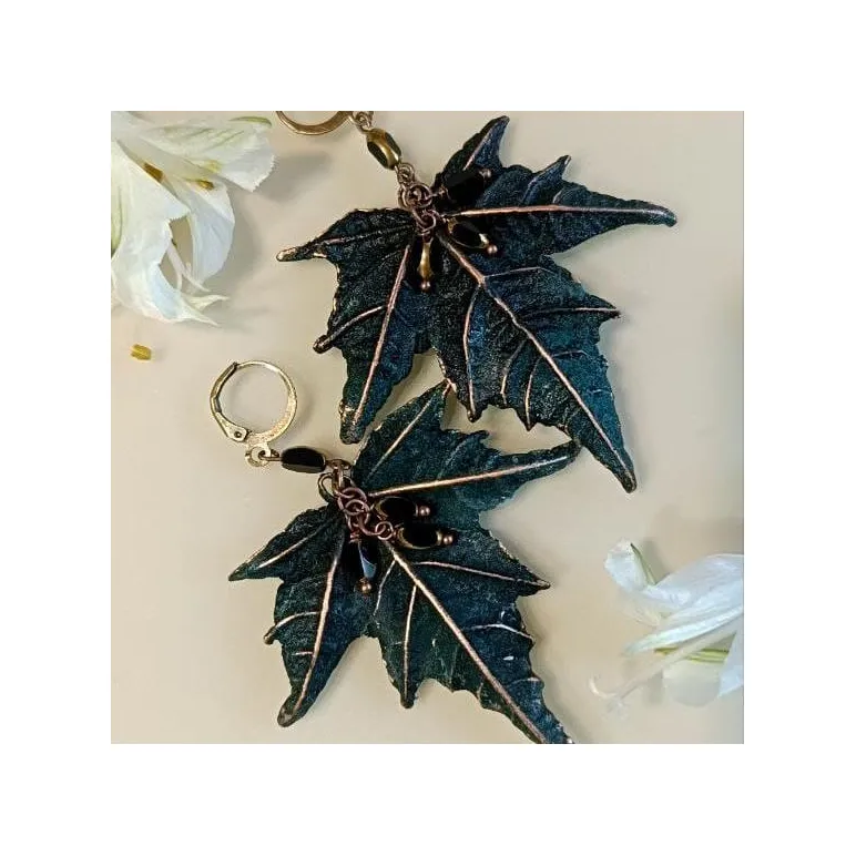 Серьги "Изумрудный клен"