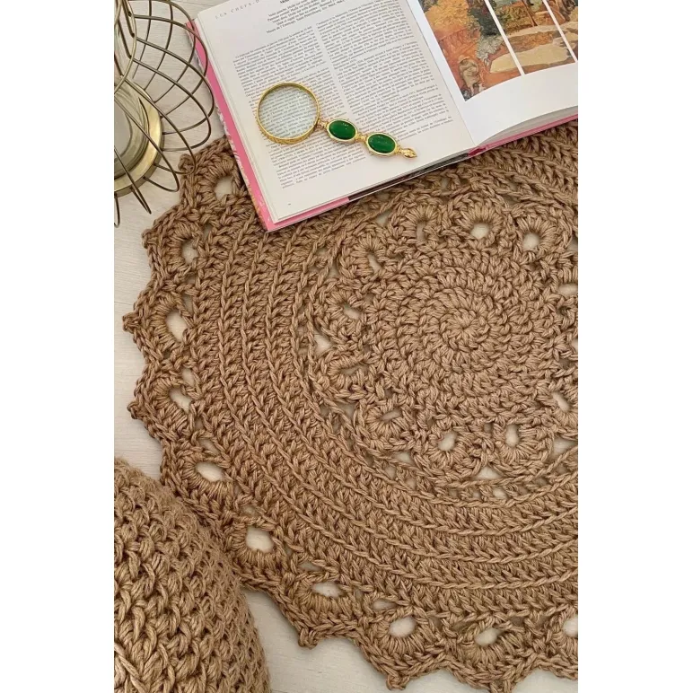 Вязаный ковер в стиле Бохо 70*70 см