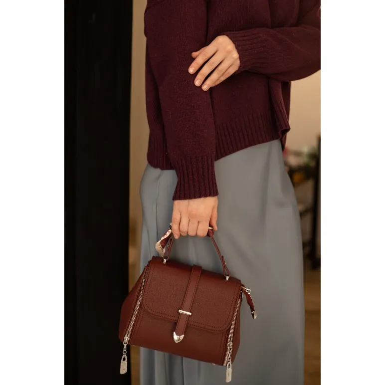 Свитер оверсайз, цвет винный, размер 44-46, состав: кашемир 10%, мериносовая шерсть 70%, шелк 20%