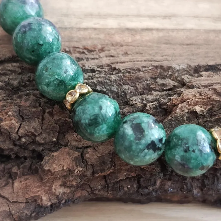 БРАСЛЕТ ИЗ ЦОИЗИТА С АМЕТИСТОМ Браслет из цоизита с аметистом