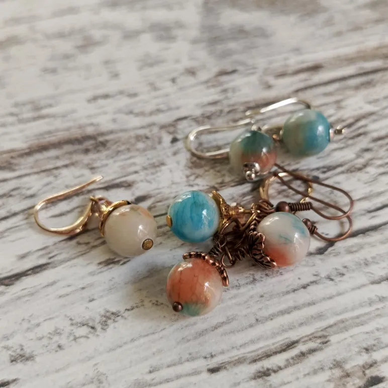 Серьги с персидским нефритом