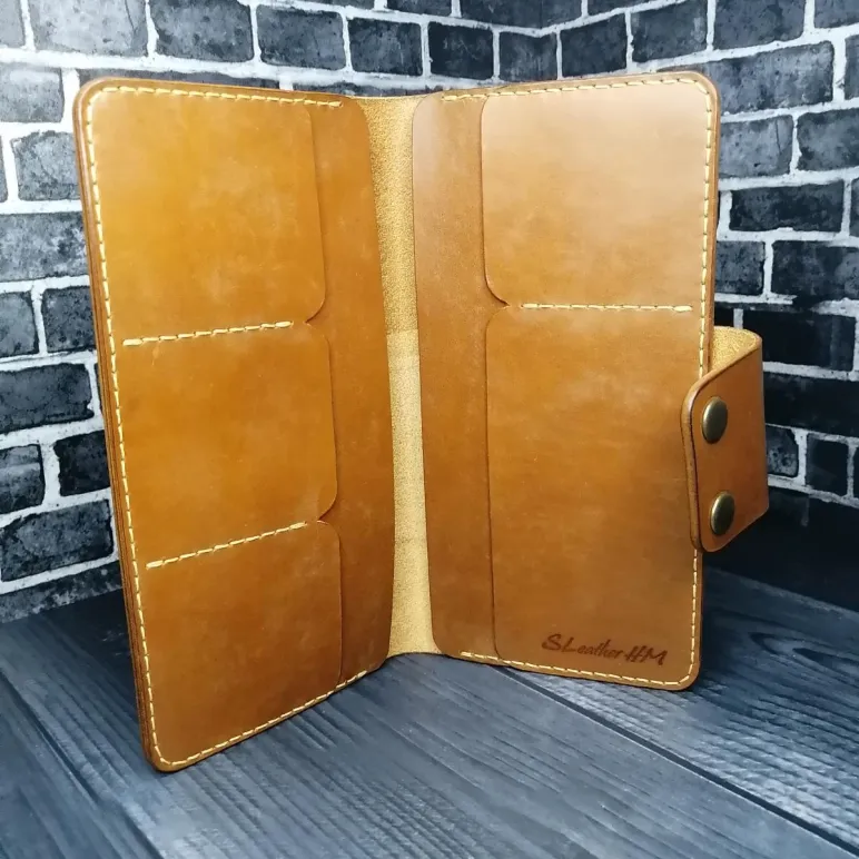 Мужской кошелек- лонгер ручной работы из натуральной итальянской кожи