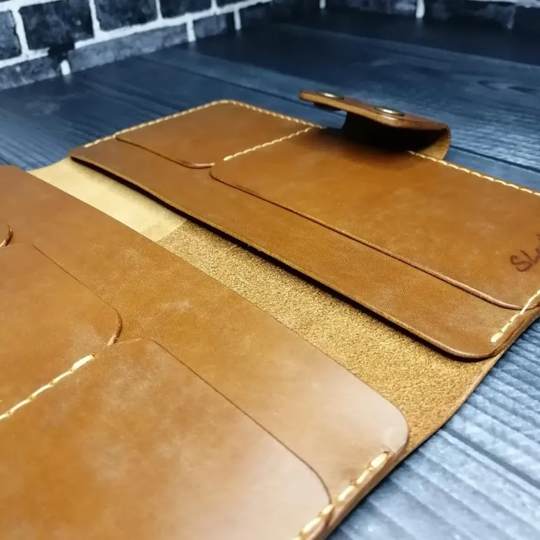 Мужской кошелек- лонгер ручной работы из натуральной итальянской кожи