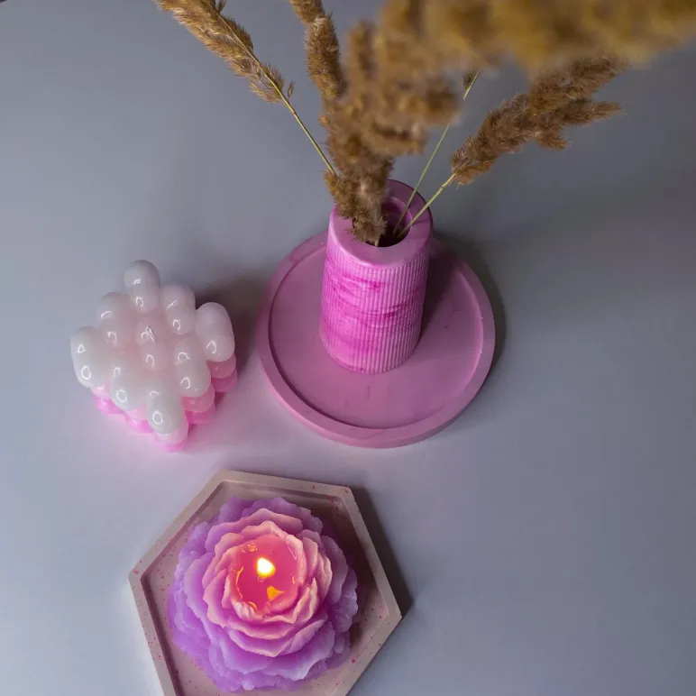 Ваза и поднос для сухоцветов