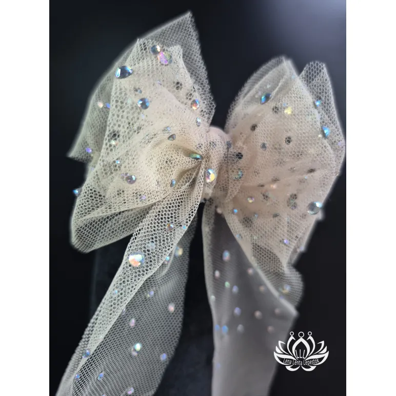 Резинка для волос ручной работы Бант "Романтик" бежевый