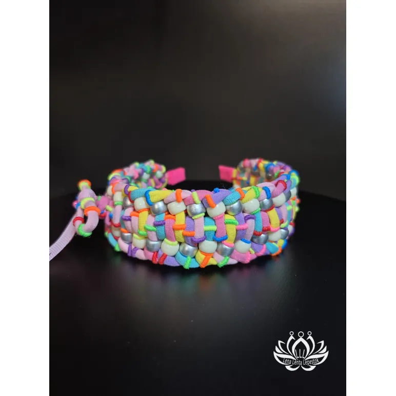 Ободок для волос ручной работы Мозаика разноцветный